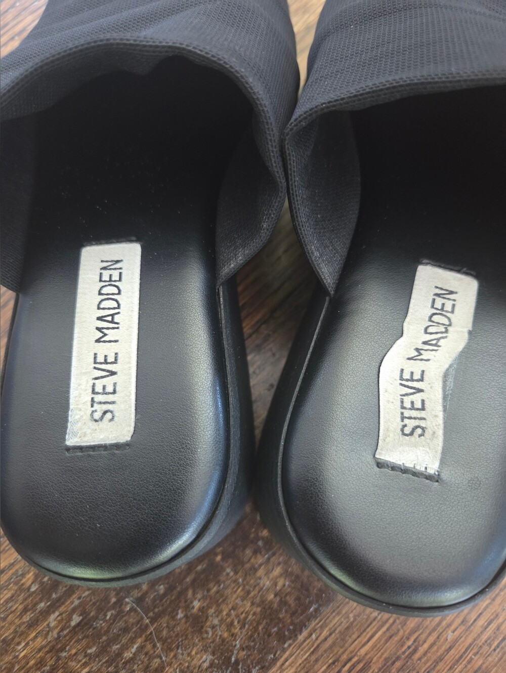 Steve Madden Slinky30 Sandals Women's 37 / 6.5 Black Slide Chunky Platform Wedge - Picture 6 of 8